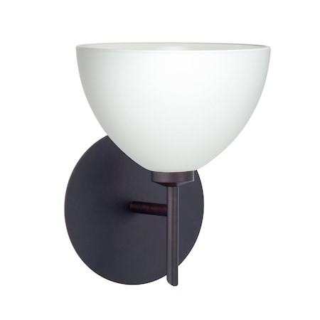 Besa Lighting Brella Mini Sconce, White, Bronze Finish, 1x5W LED 1SW-467907-LED-BR